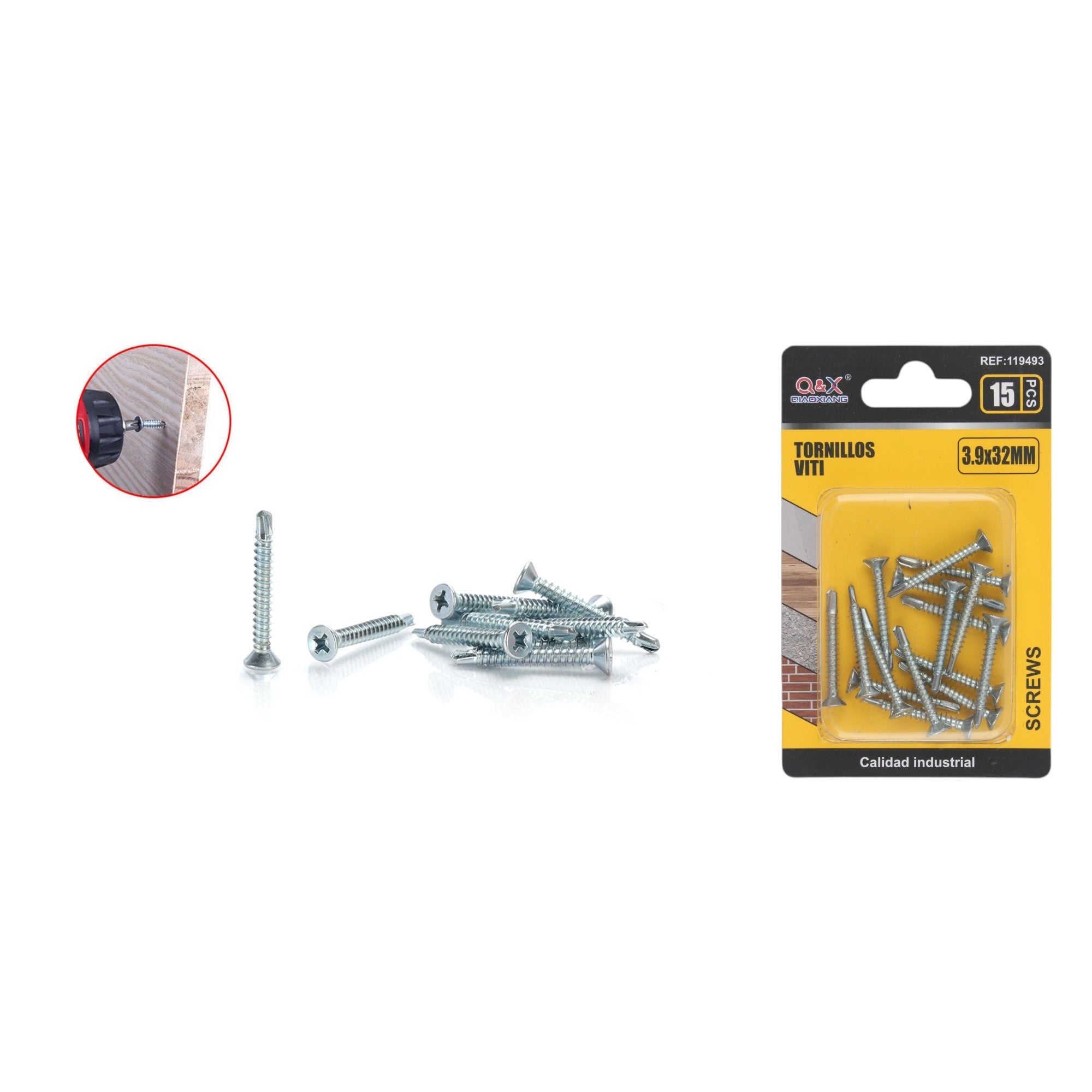 Tornillo autoperforante cabeza avellanada 3.9x32 mm 15 pcs