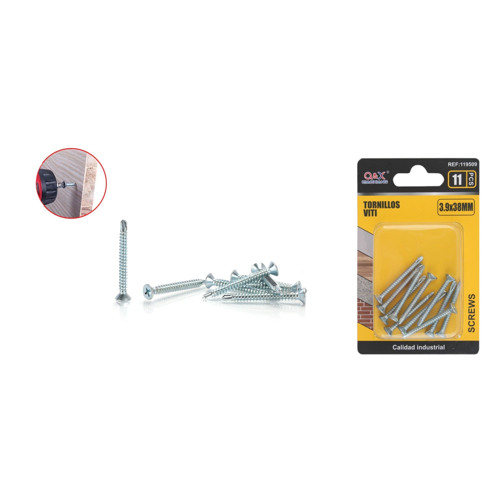 Tornillo autoperforante cabeza avellanada 3.9x38 mm 11 pcs