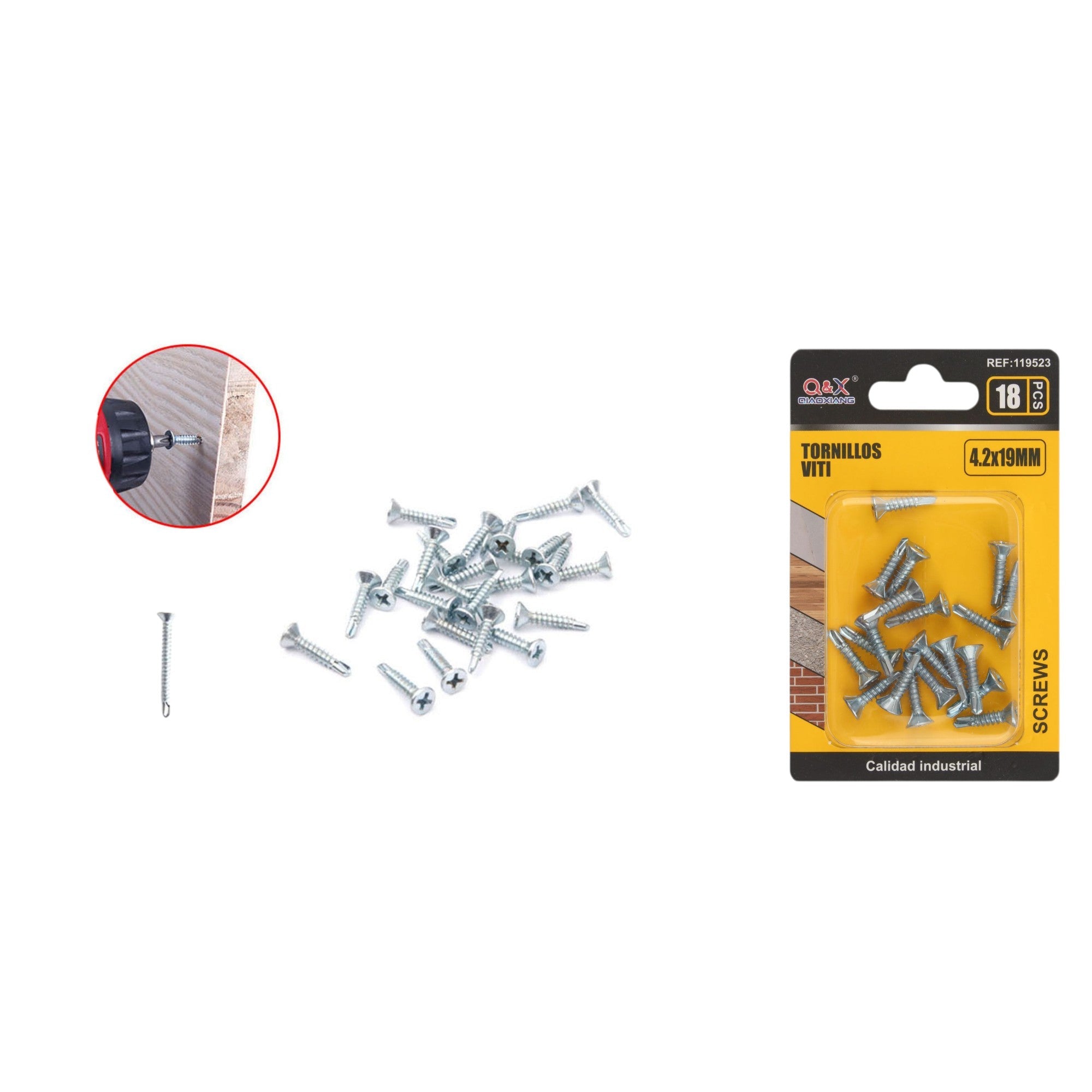 Tornillo autoperforante cabeza avellanada 4.2x19 mm 18 pcs