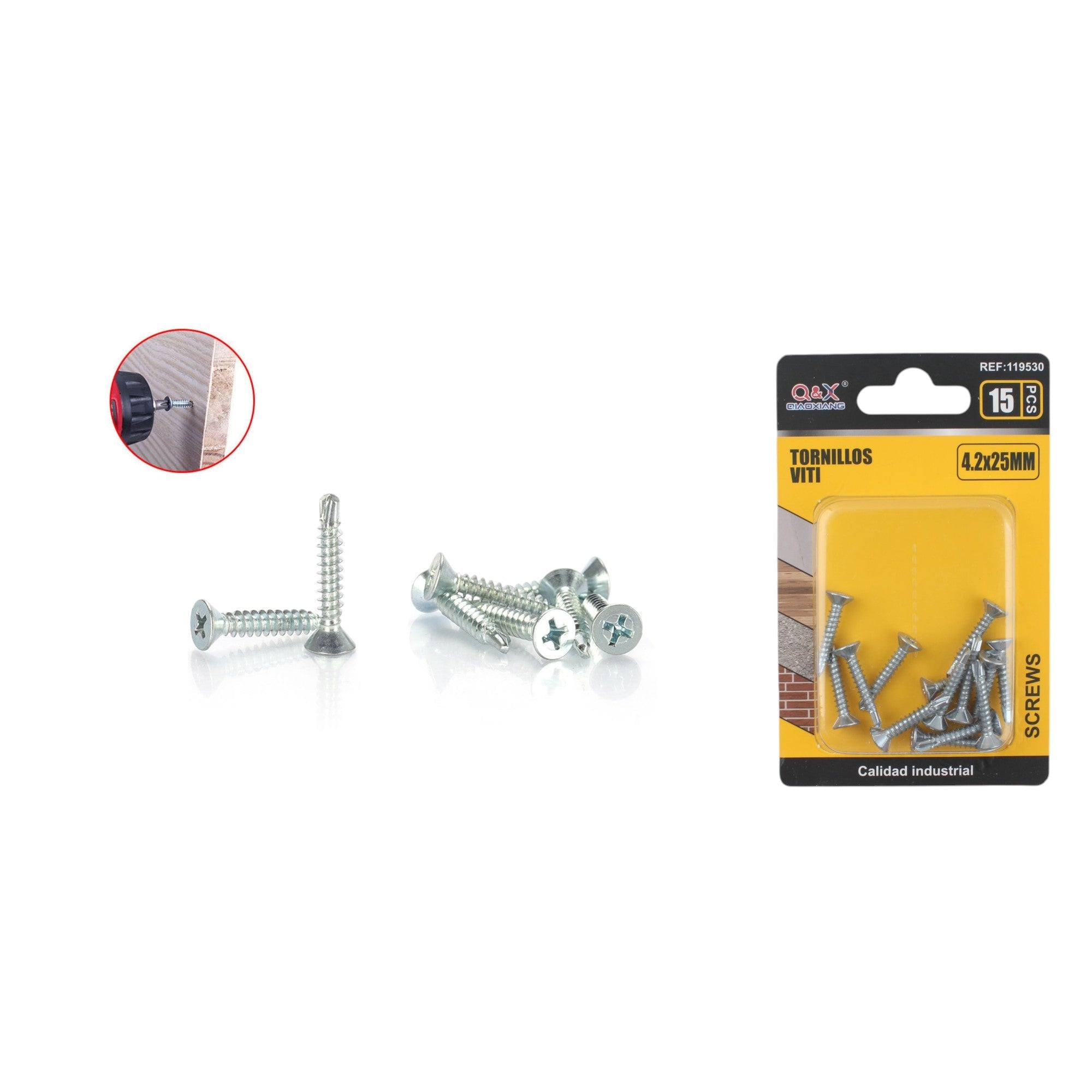 Tornillo autoperforante cabeza avellanada 4.2x25 mm 15 pcs