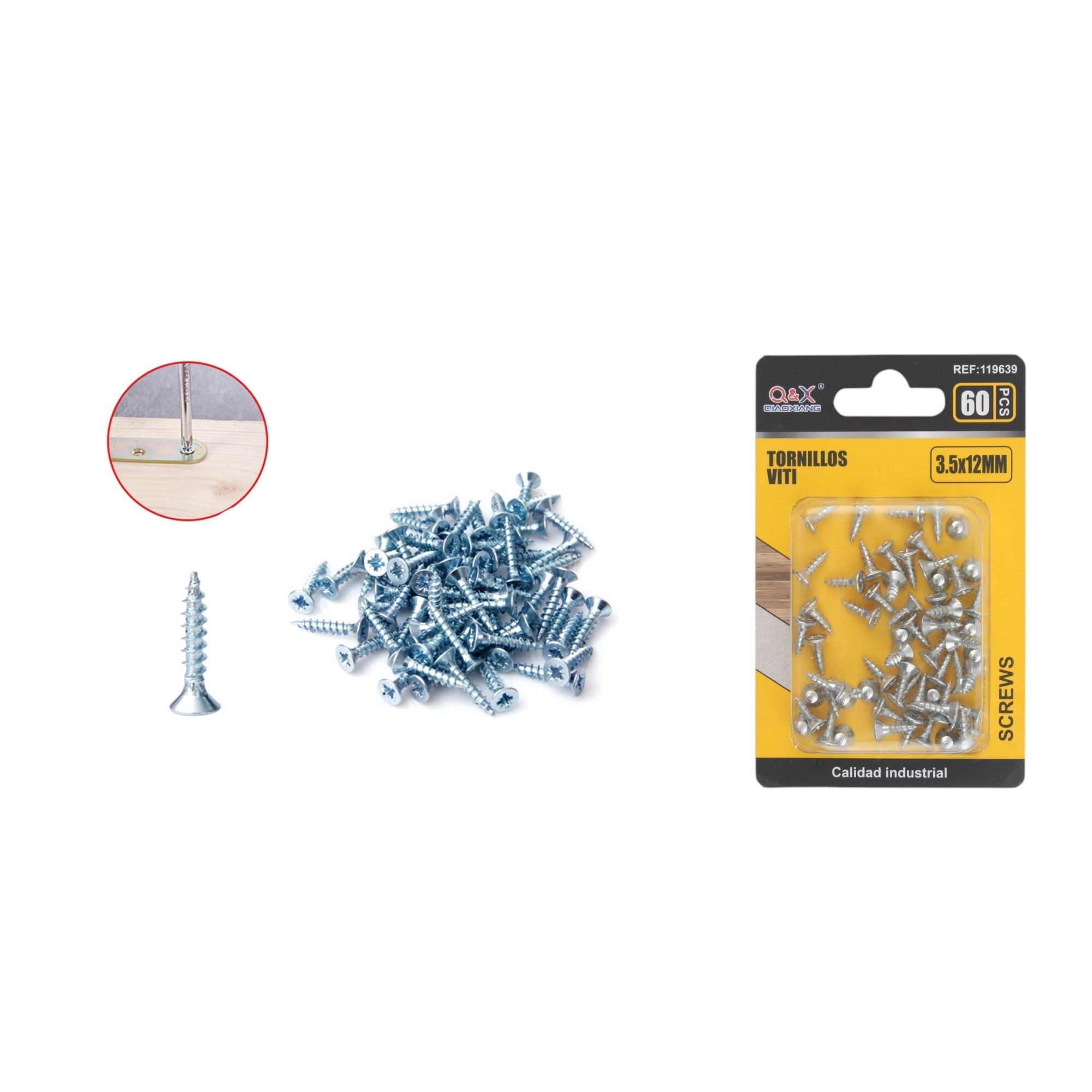 Clavo para fibrocemento zincado blanco 3.5x12 mm 60 pcs