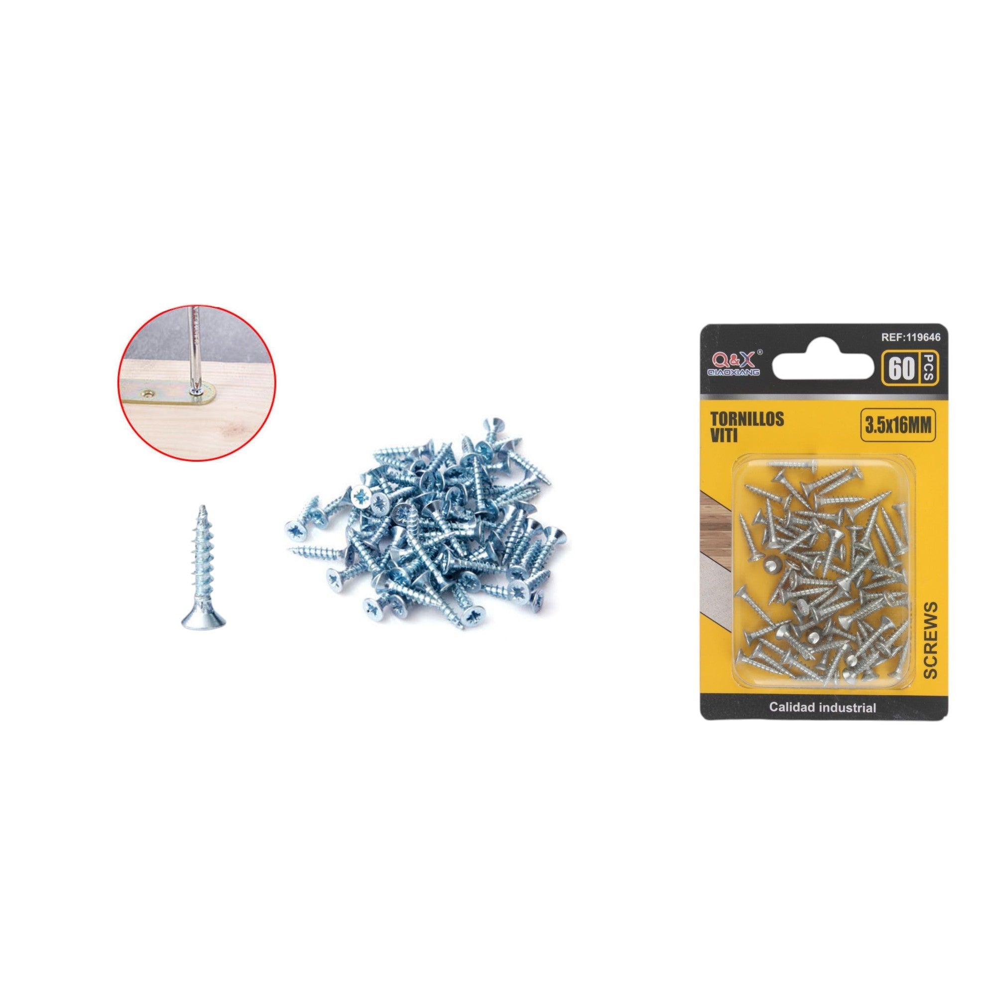 Clavo para fibrocemento zincado blanco 3.5x16 mm 60 pcs