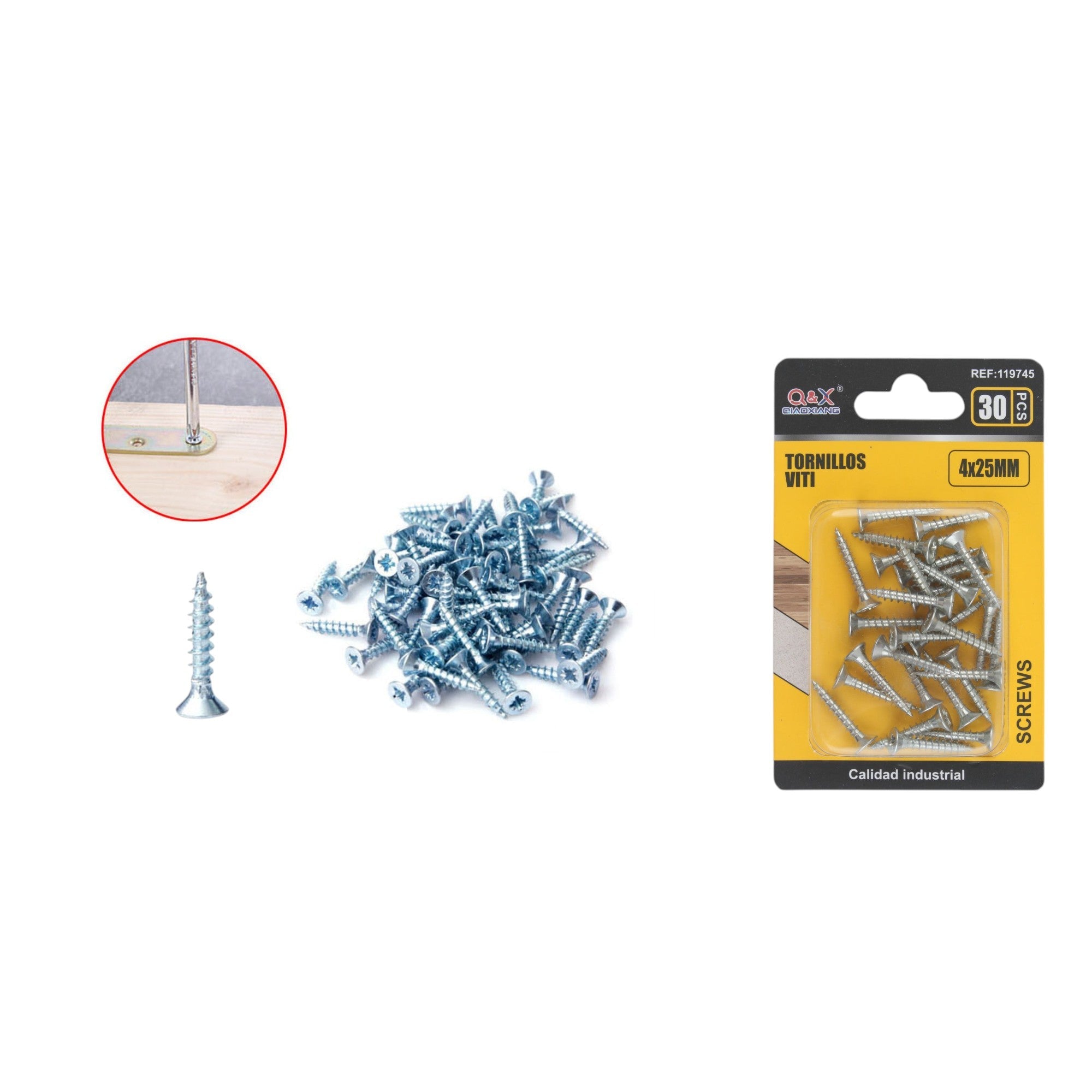 Clavo para fibrocemento zincado blanco 4x25 mm 30 pcs