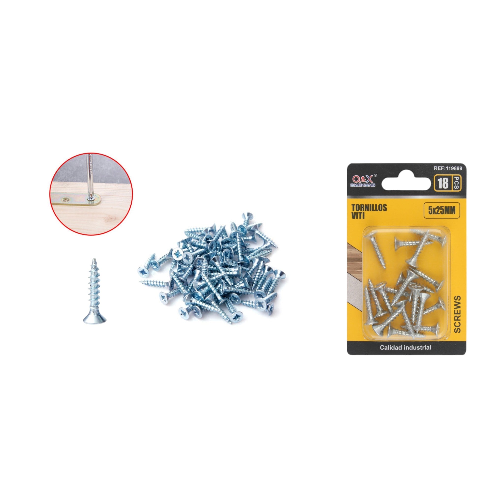 Clavo para fibrocemento zincado blanco 5x25 mm 18 pcs