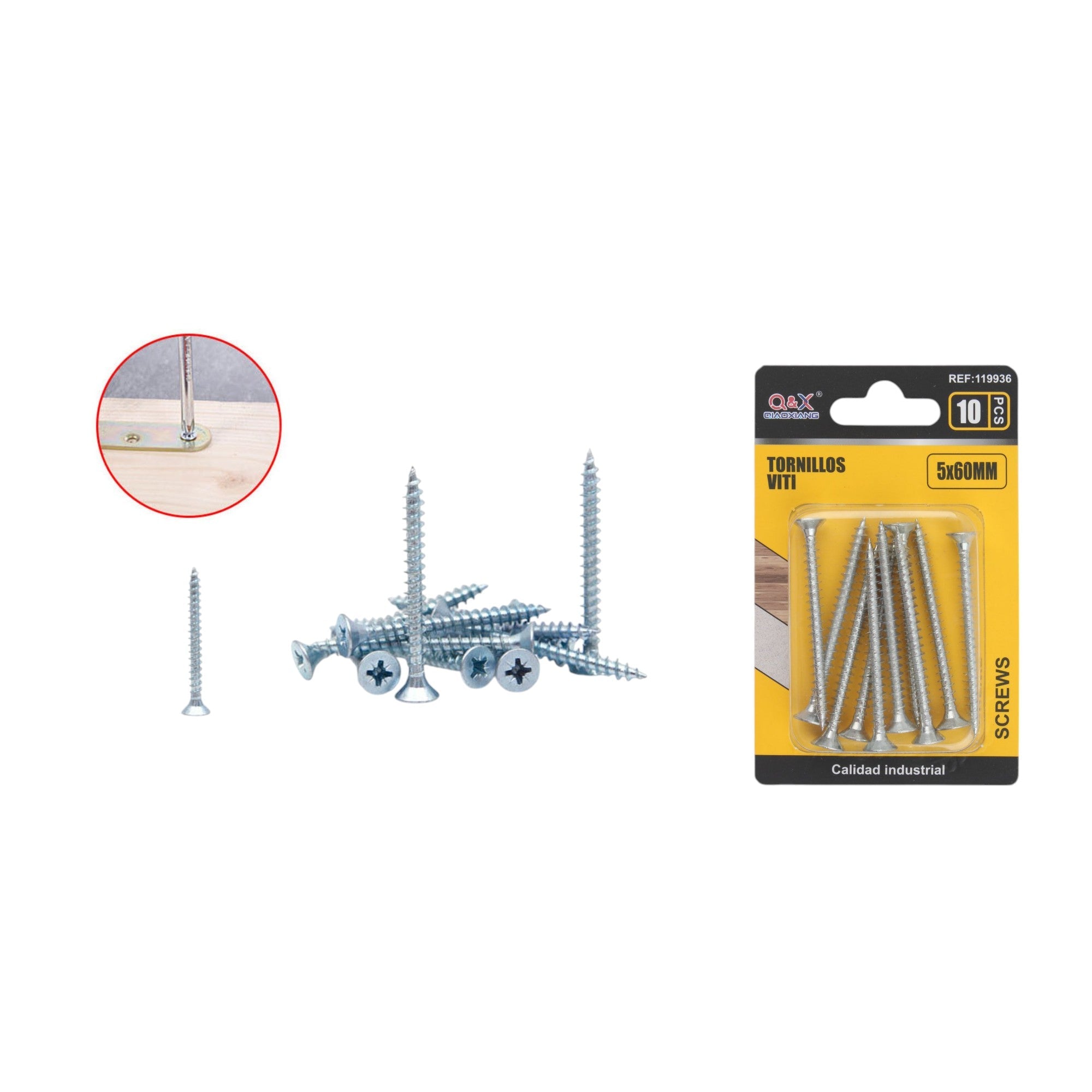 Clavo para fibrocemento zincado blanco 5x60 mm 10 pcs