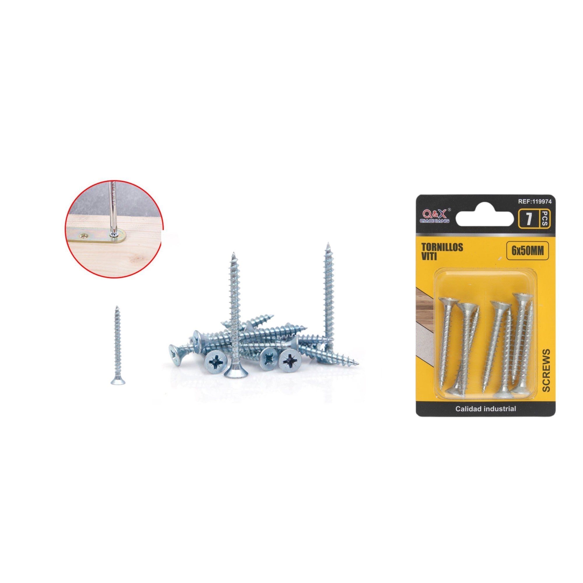 Clavo para fibrocemento zincado blanco 6x50 mm 7 pcs