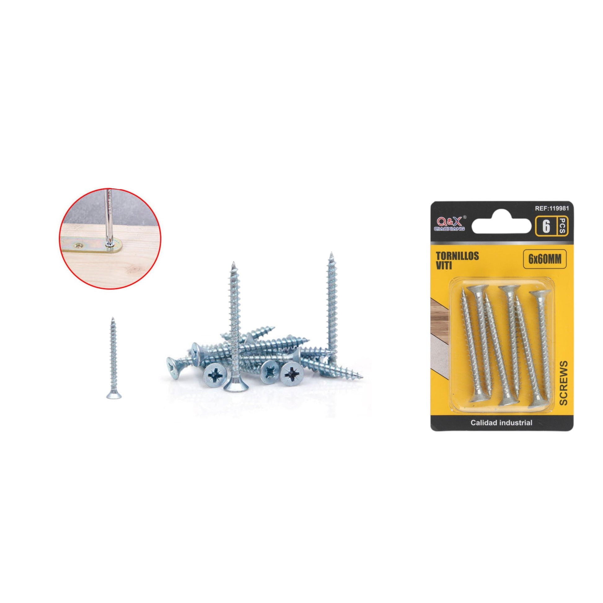 Clavo para fibra (zinc blanco) 6*60MM 6PCS