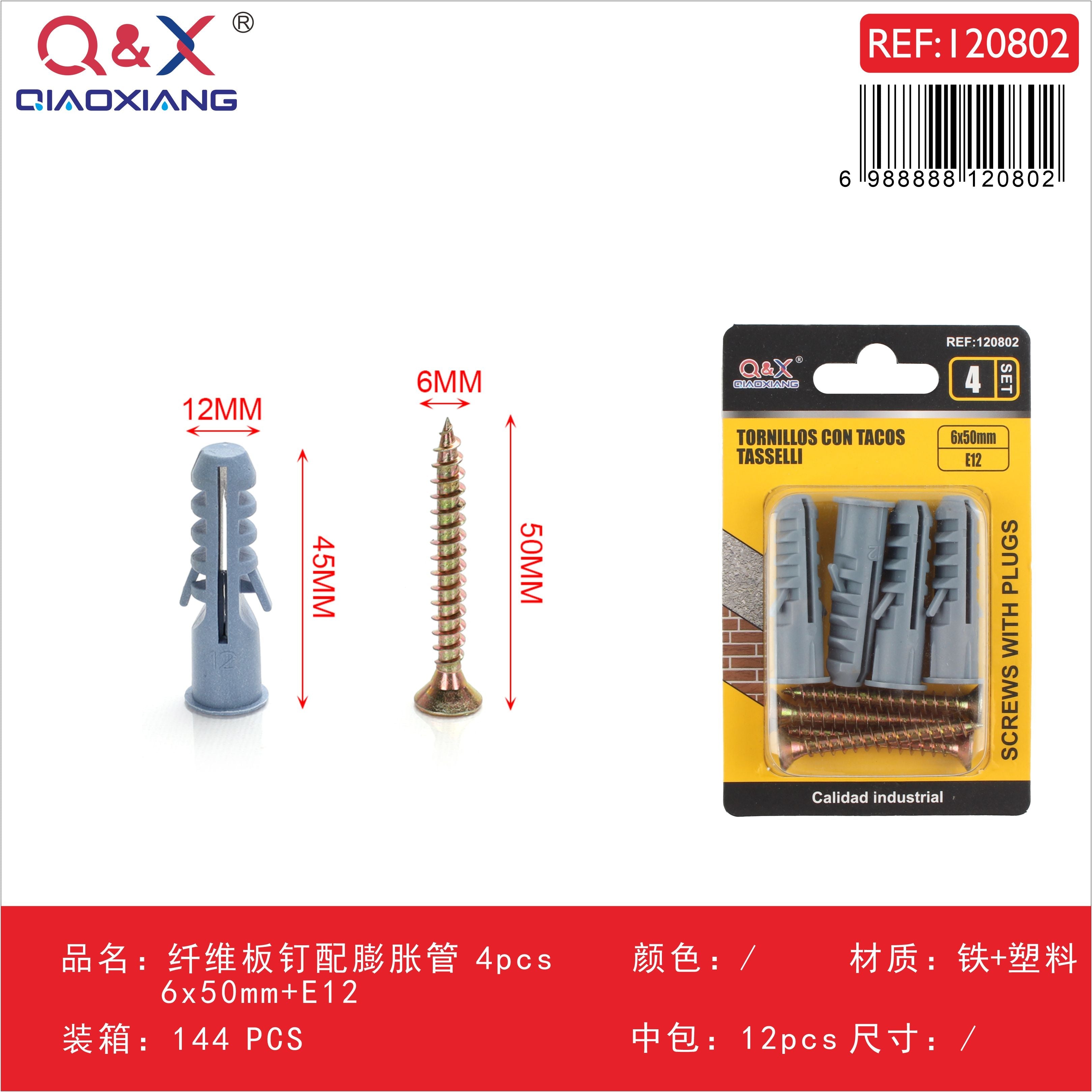 Clavo para fibrocemento con tarugo 6x50 mm + E12 4 pcs