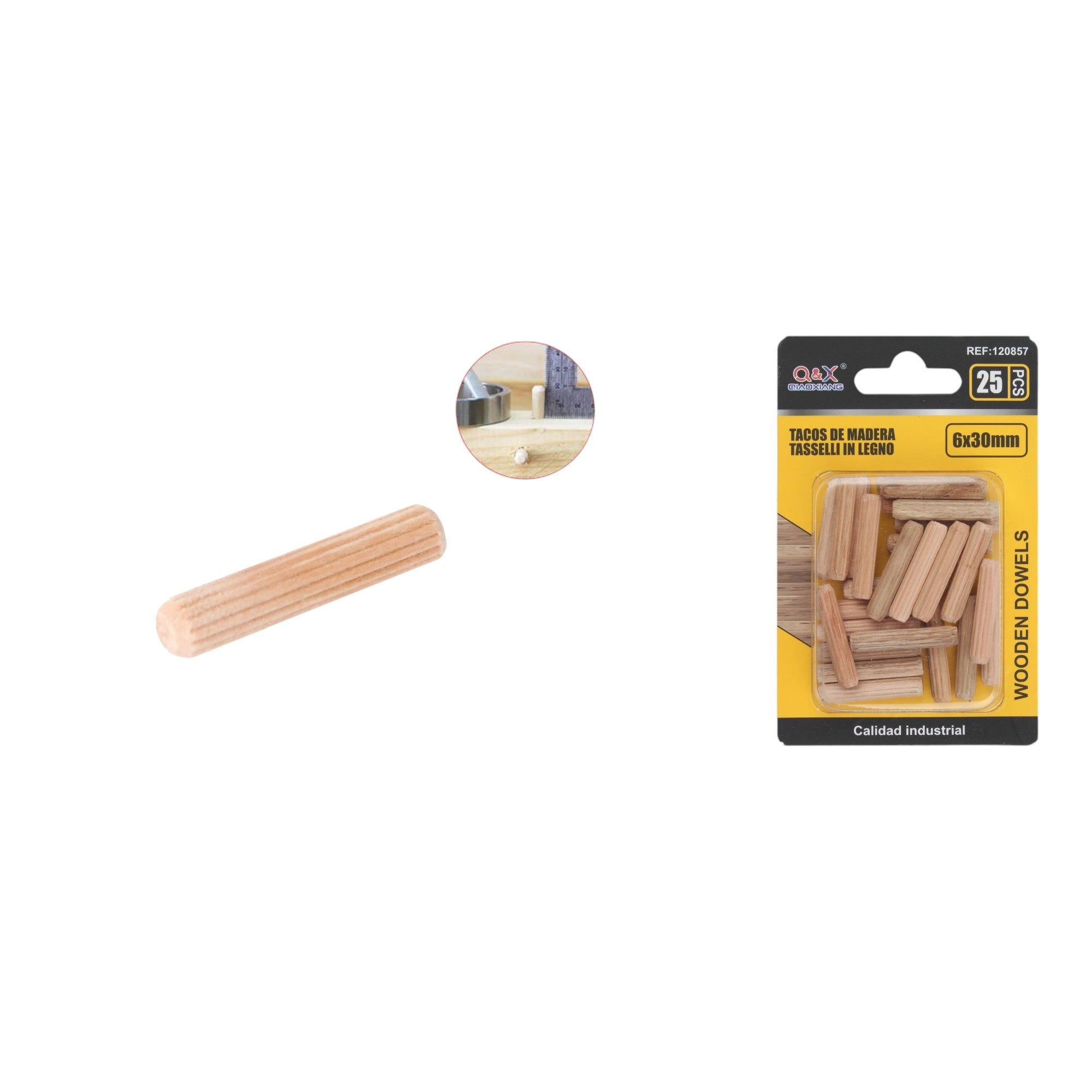 Tarugo de madera 6x30 mm 25 pcs