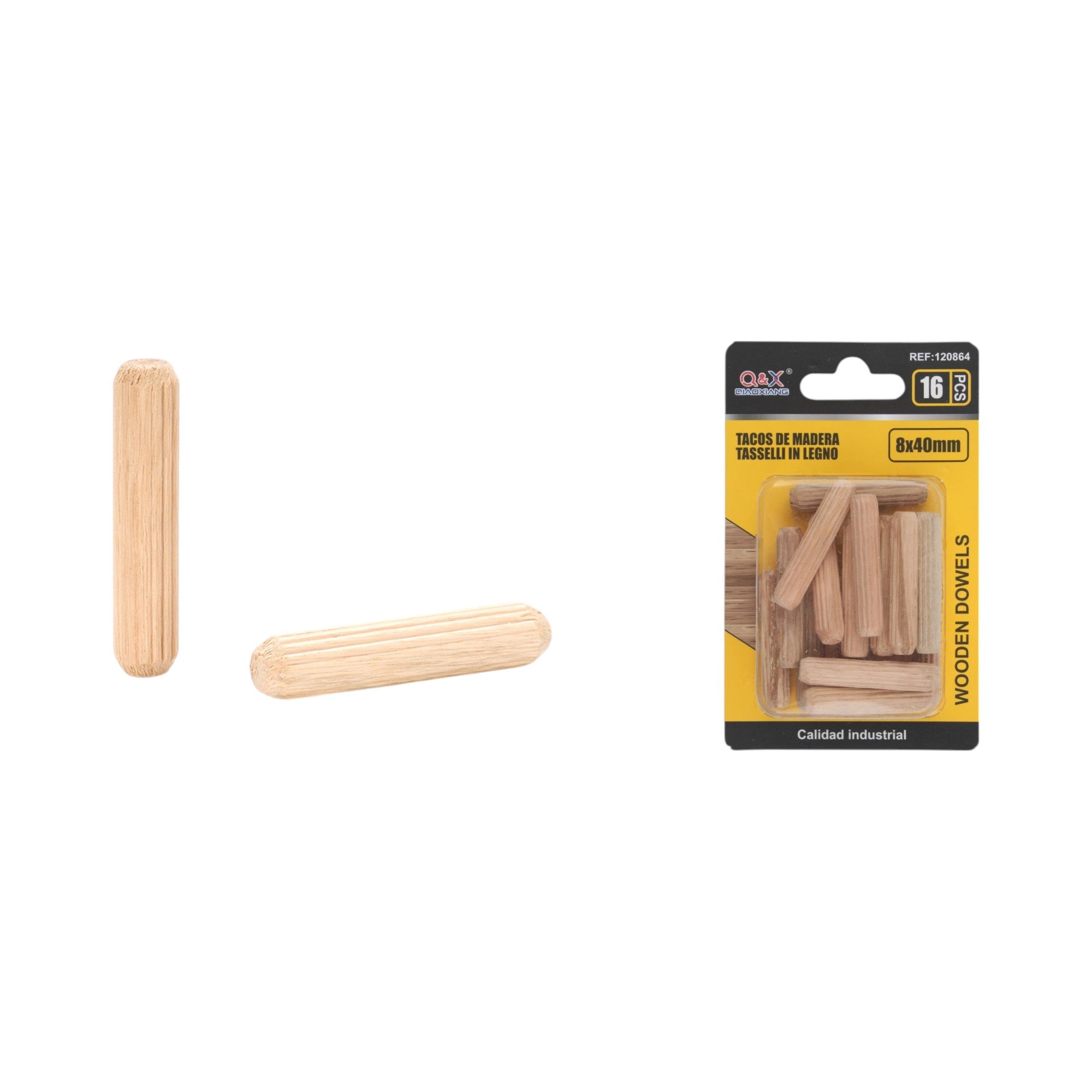 Tarugo de madera 8x40 mm 16 pcs