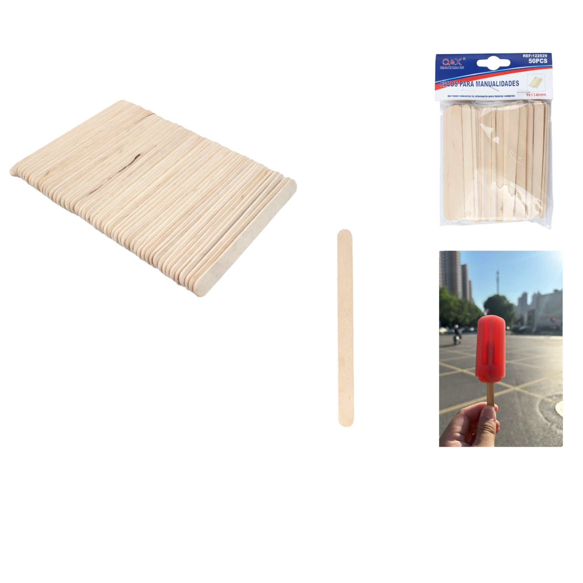 Palitos de Madera para Manualidades – 50 Piezas