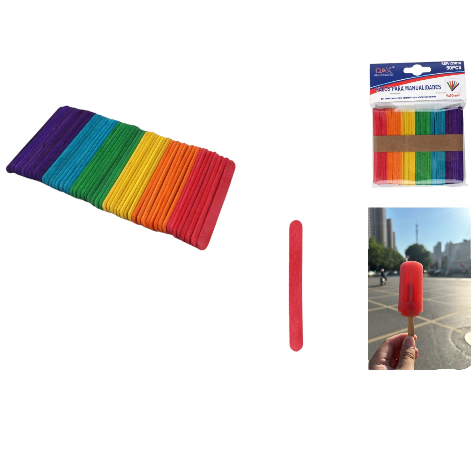 Palos de Helado de Colores – 50 Pieza
