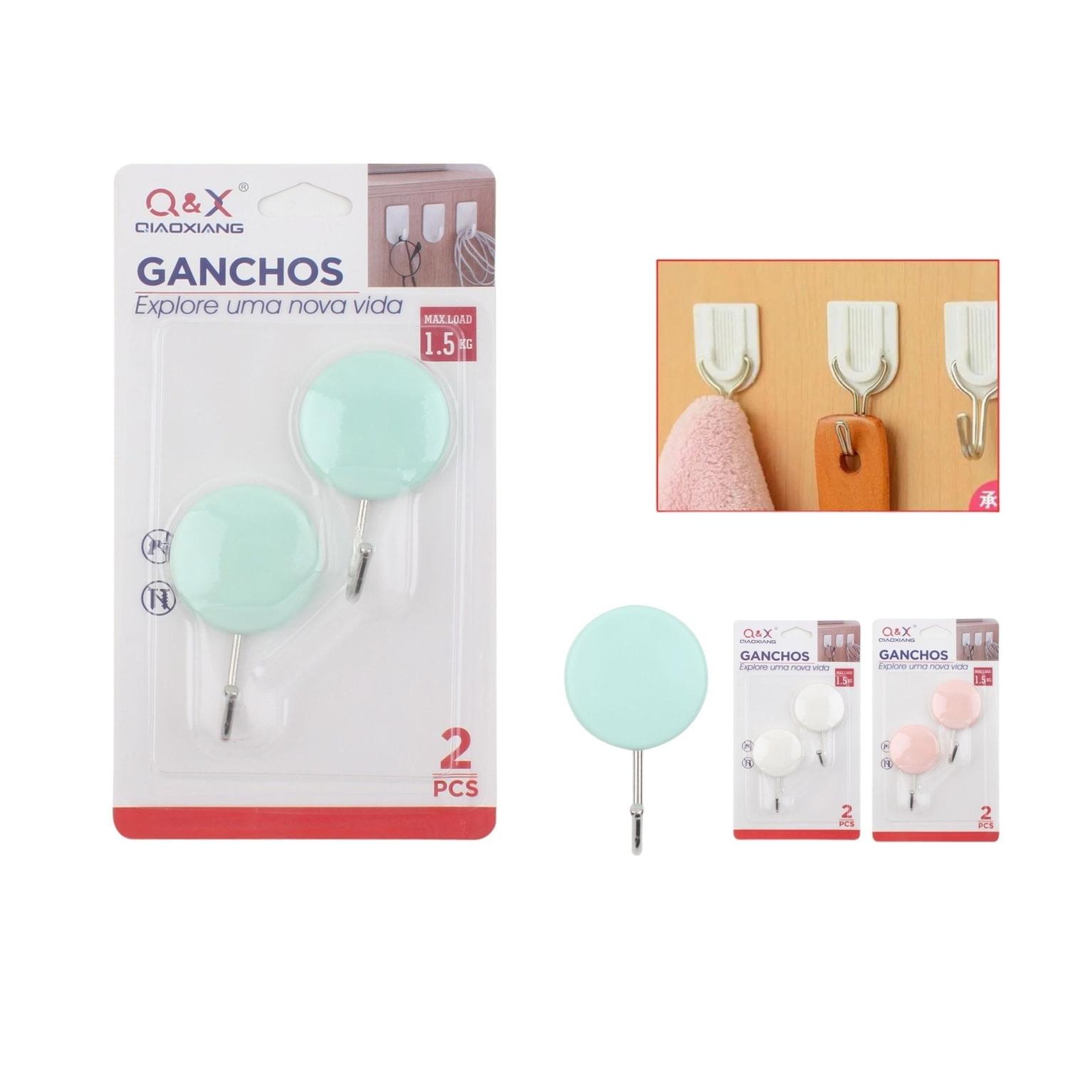 M-10988-N Gancho Adhesivo Pl¨¢stico Redondo X2