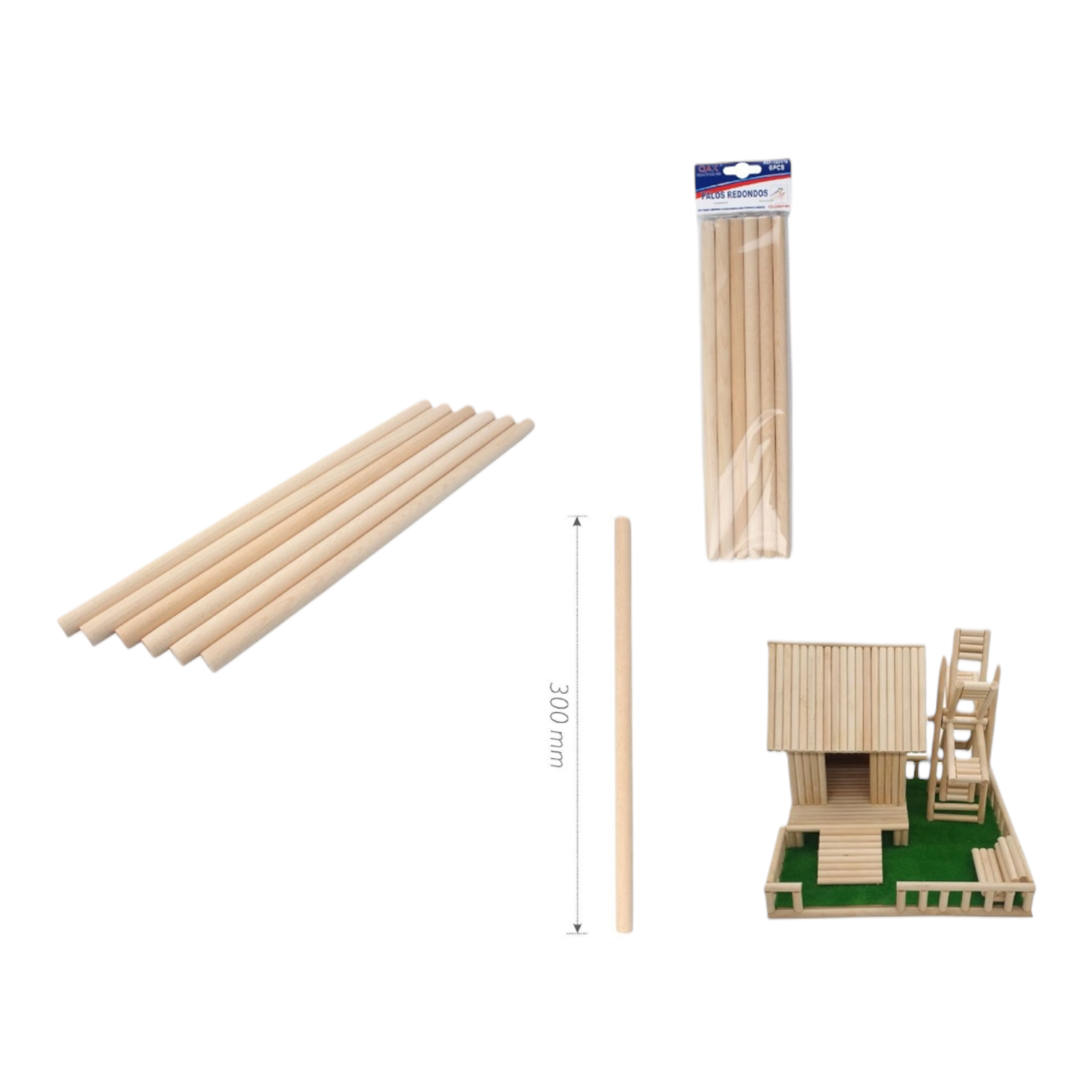 Varillas de madera 12 mm