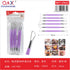 Set de herramientas para cerámica de plástico, 6 piezas, modelo largo, color morado