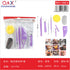 Set de herramientas para cerámica de plástico, 8 piezas, color morado