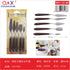 Set espátulas plástico 5 piezas color caoba oscuro