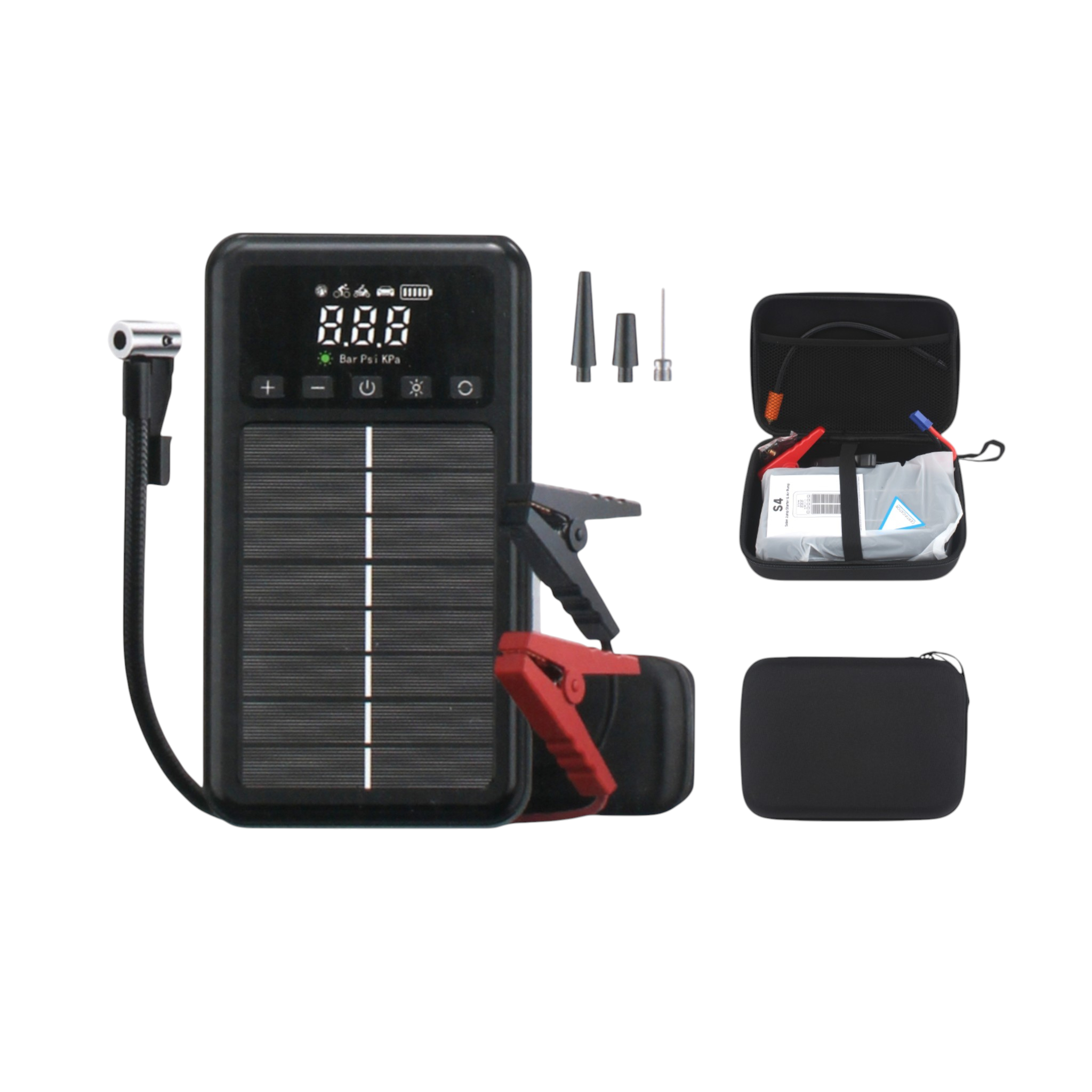 Linterna solar multifuncional S4 con compresor de aire