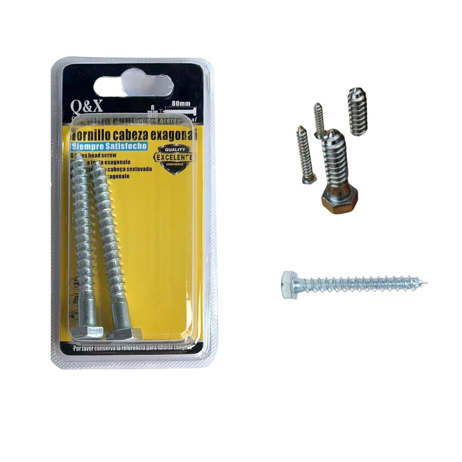 Tornillos Para Madera Hexagonales 8X80