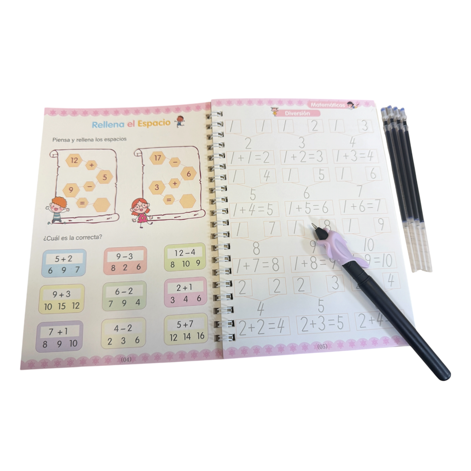 Set de 4 Cuadernos de Aprendizaje en Español con Lapiz Ayuda