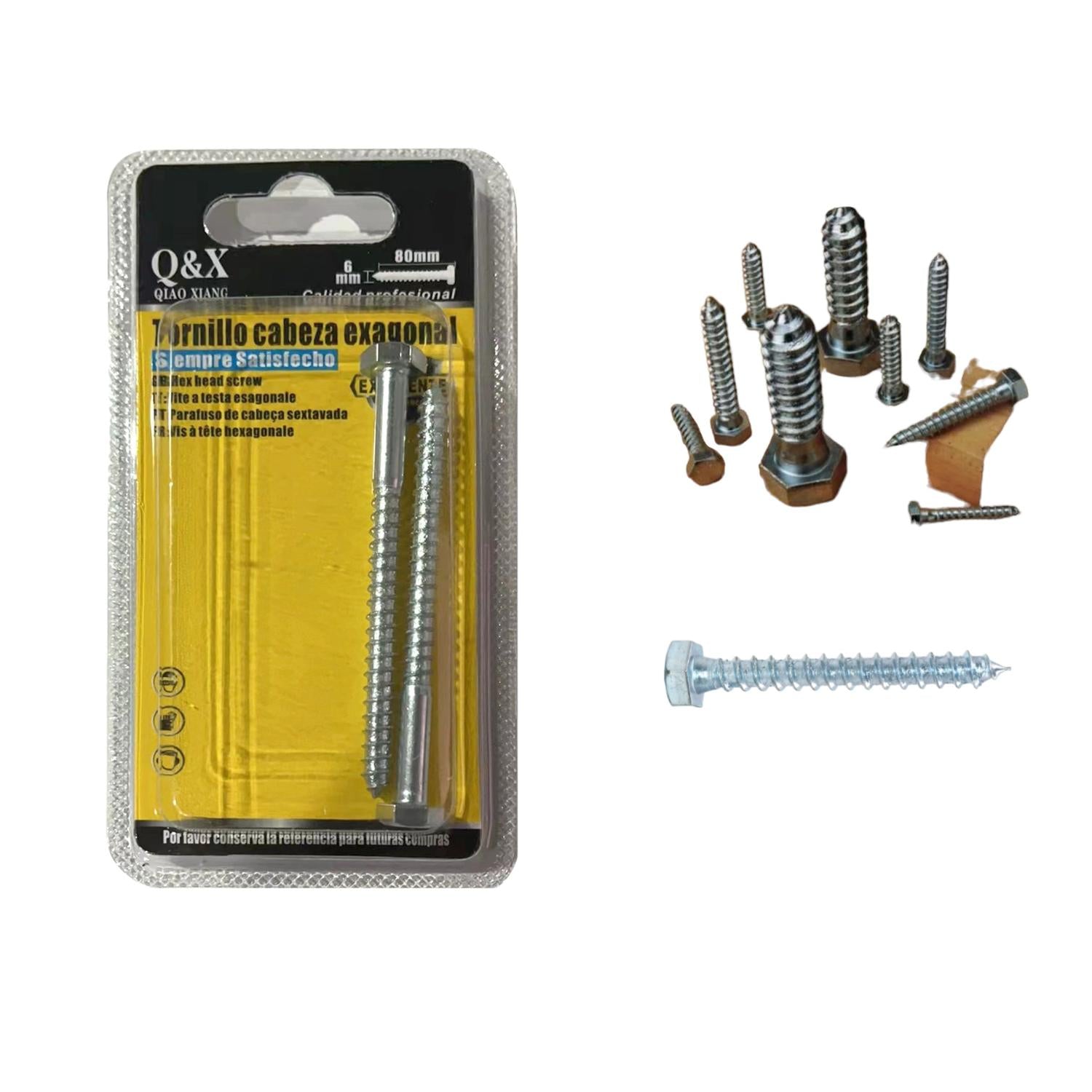 Tornillos Para Madera Hexagonales 6X80