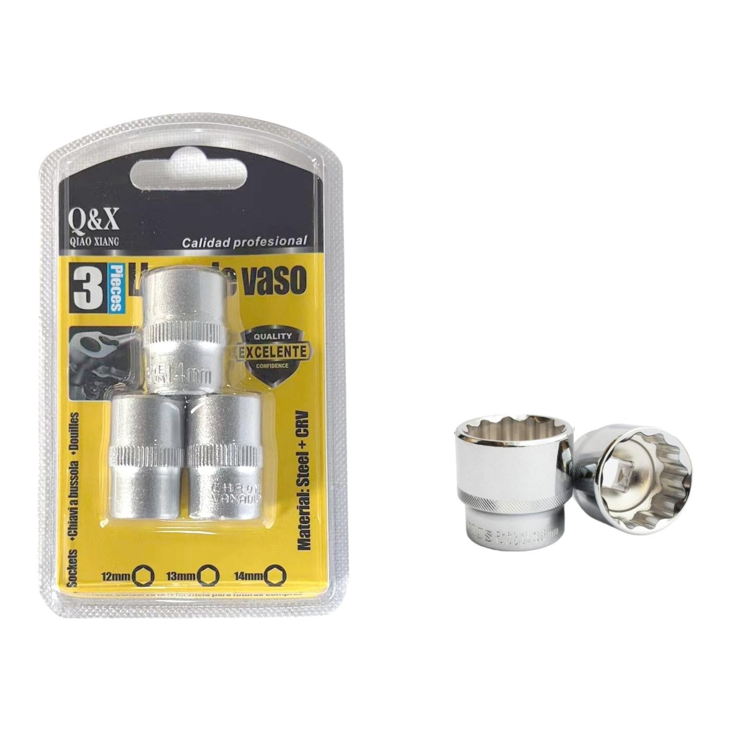 Especificación De Manga Corta 3/8 12/13/14 Mm 3 Piezas