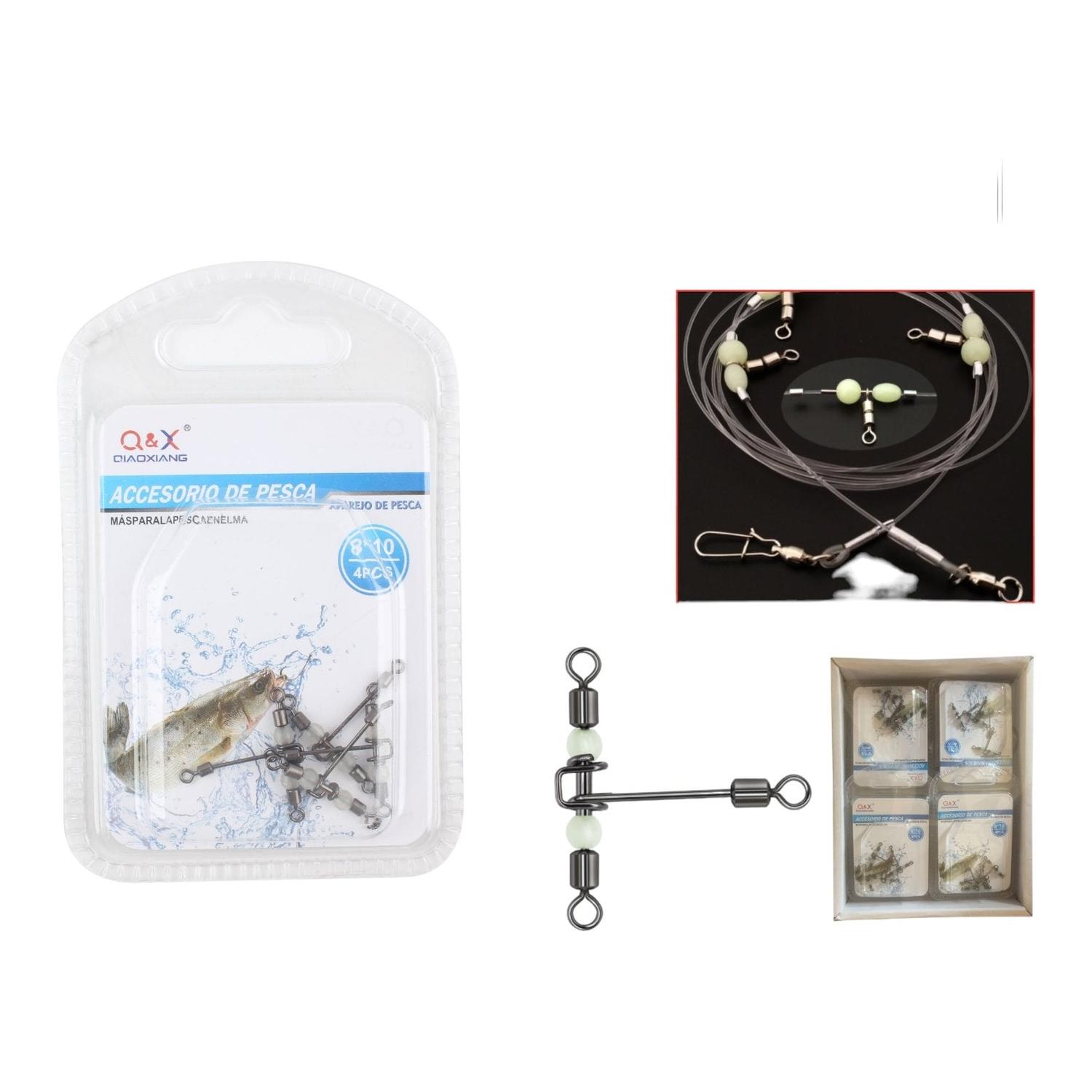 (Accesorios Para Aparejos De Pesca) Horquillas Estilo Americano Con Perlas Luminosas 8*10 4 Uds.