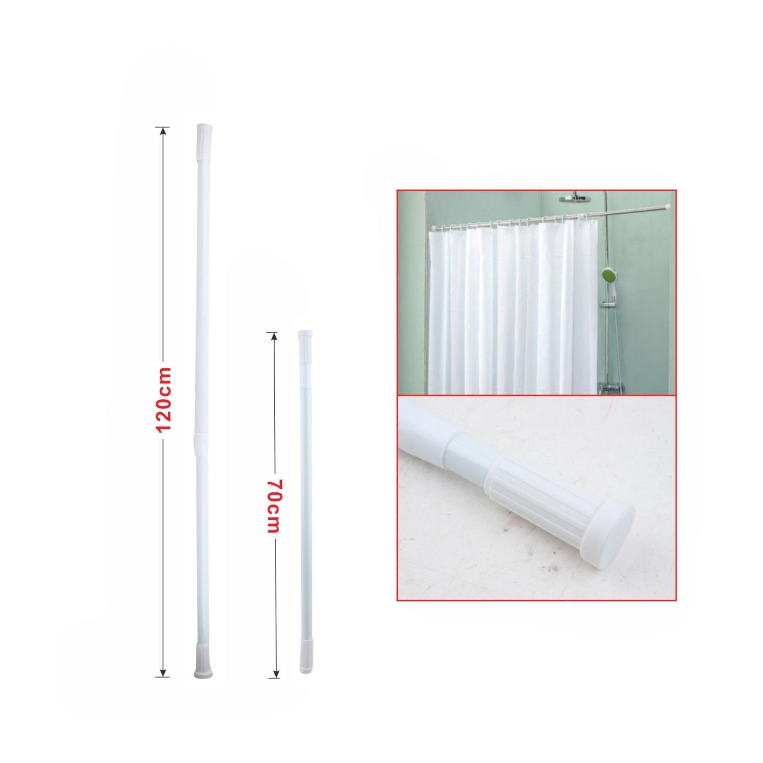 Barra de cortina de bano de hierro blanca 70-120 (bolsa OPP)