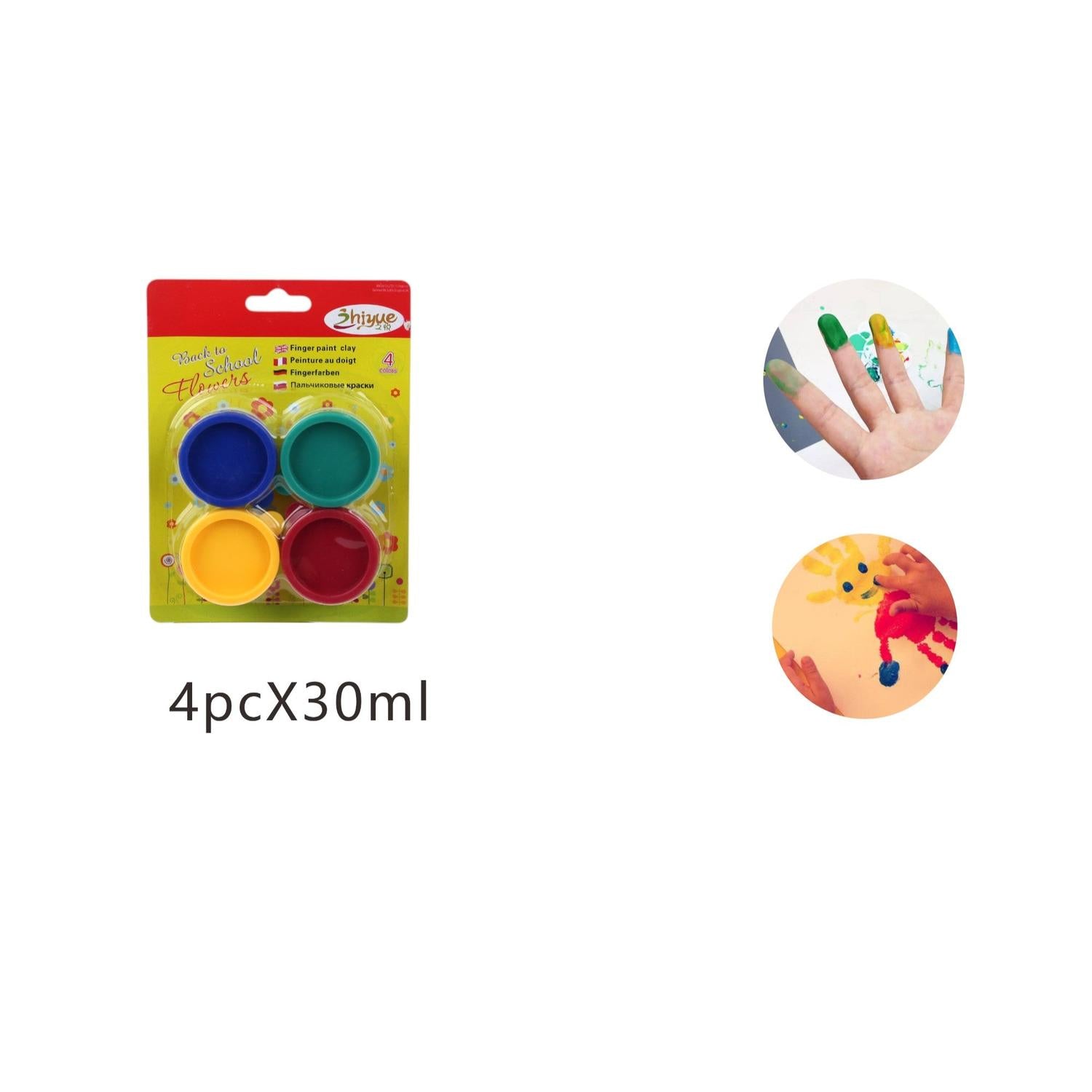 Tempera Para Dedos De 4 Colores