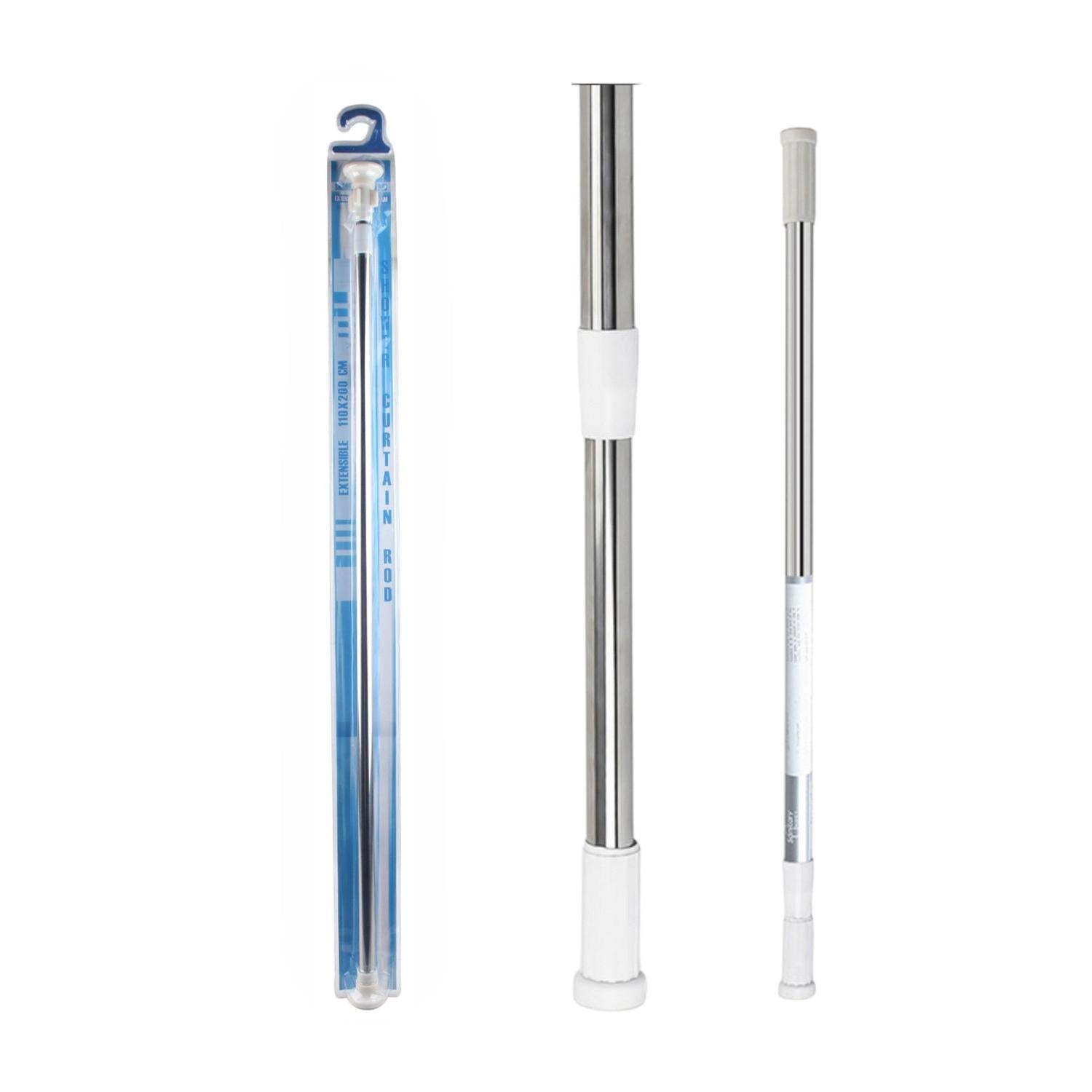 Barra de cortina de bano de acero inoxidable con cabezal grande 110-200 (caja de succión)