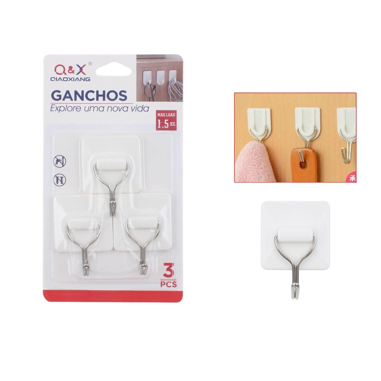 M-00409-N Gancho Adhesivo Cuadrado Paquete De 3