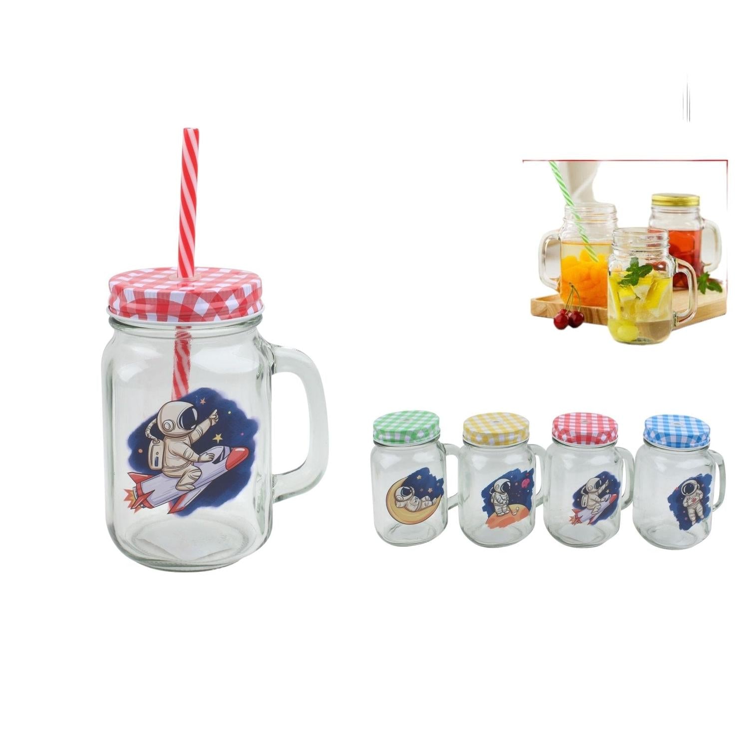 Cubierta De Rejilla Half Astronaut No. 2 + Pajita 10,5 (7,7) * 13,4 Cm/500 Ml