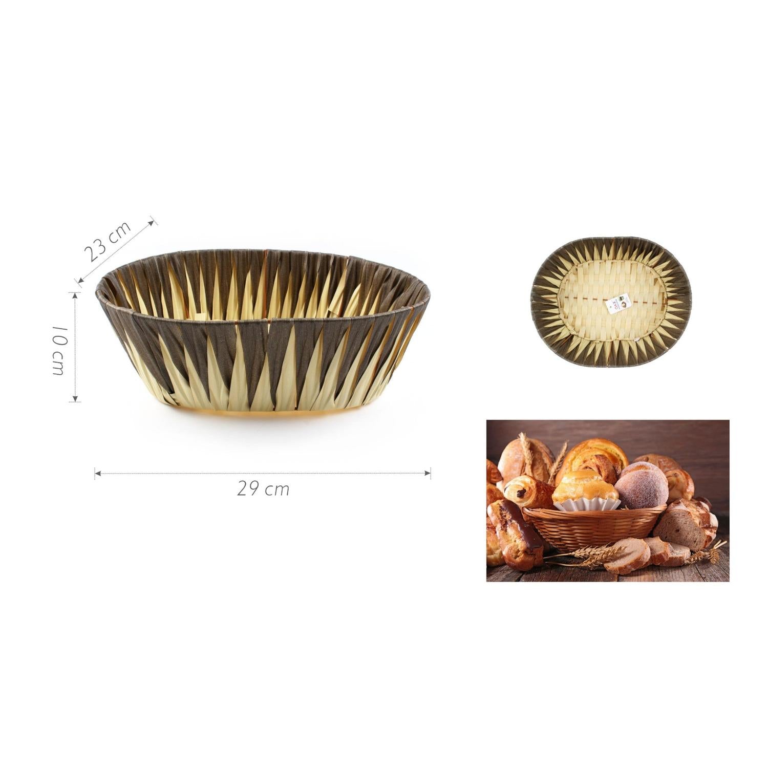 Cesta de mimbre para pan 29 x 23 x 10 cm