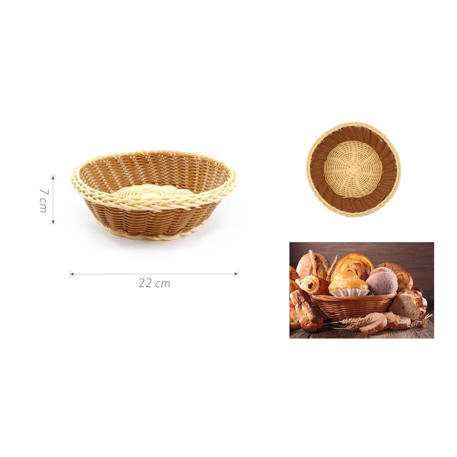 Cesta de mimbre para pan 22 x 7 cm