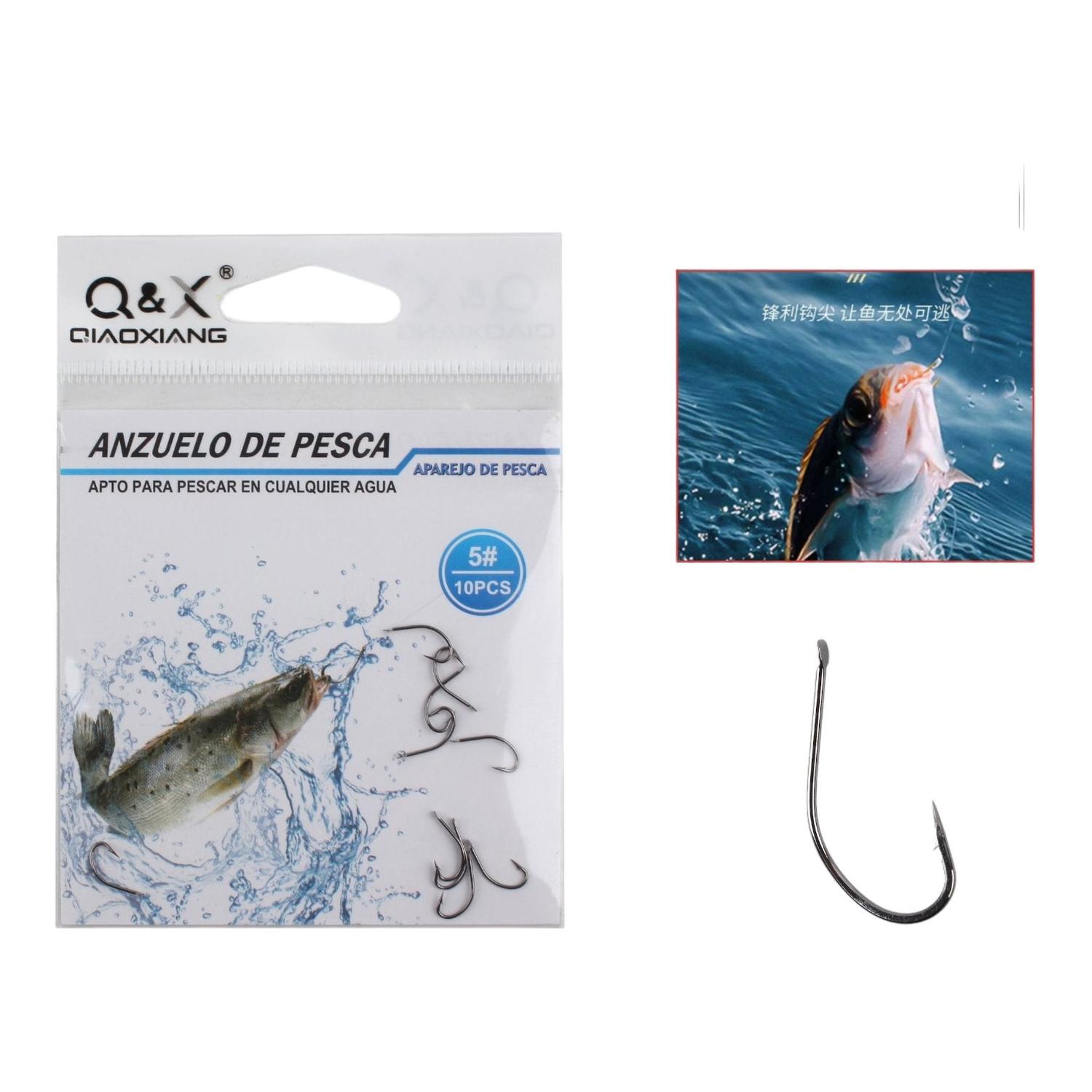 Anzuelo De Pesca De Mar Maruyo Plano 5# 10Pc (N¨ªquel Negro)