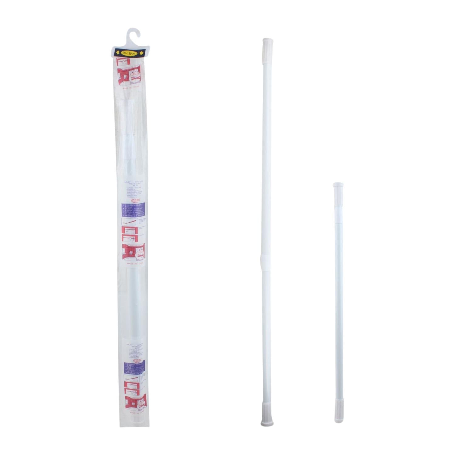 Barra de cortina de bano de hierro blanca 140-260 (bolsa OPP)