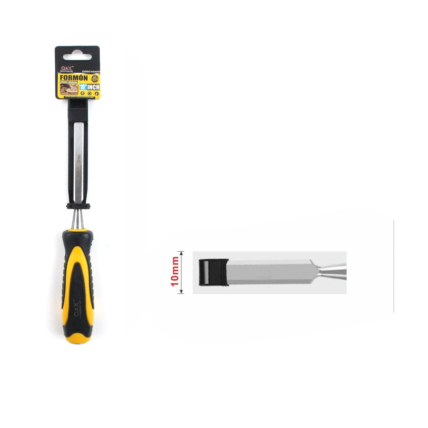 Formón para carpintería con mango bicolor 10 pulgadas