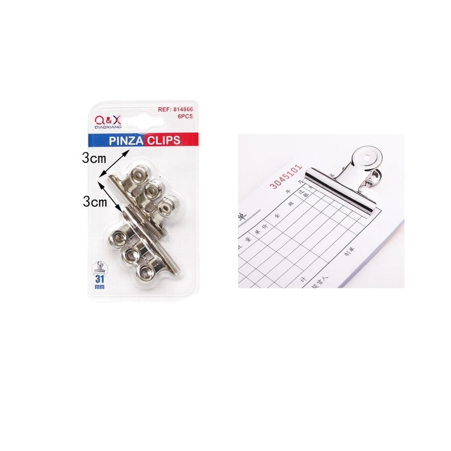 Pinzas Clip Q&X 31mm - Paquete de 6 unidades