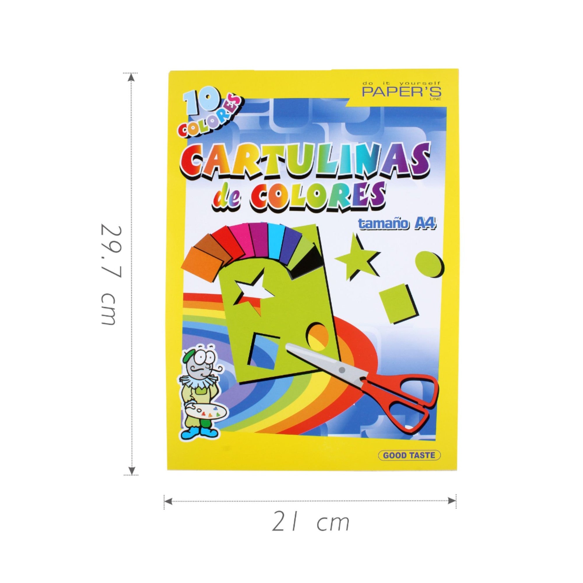 Cartulina de Colores Tamaño A4 – 10 Hojas por Paquete