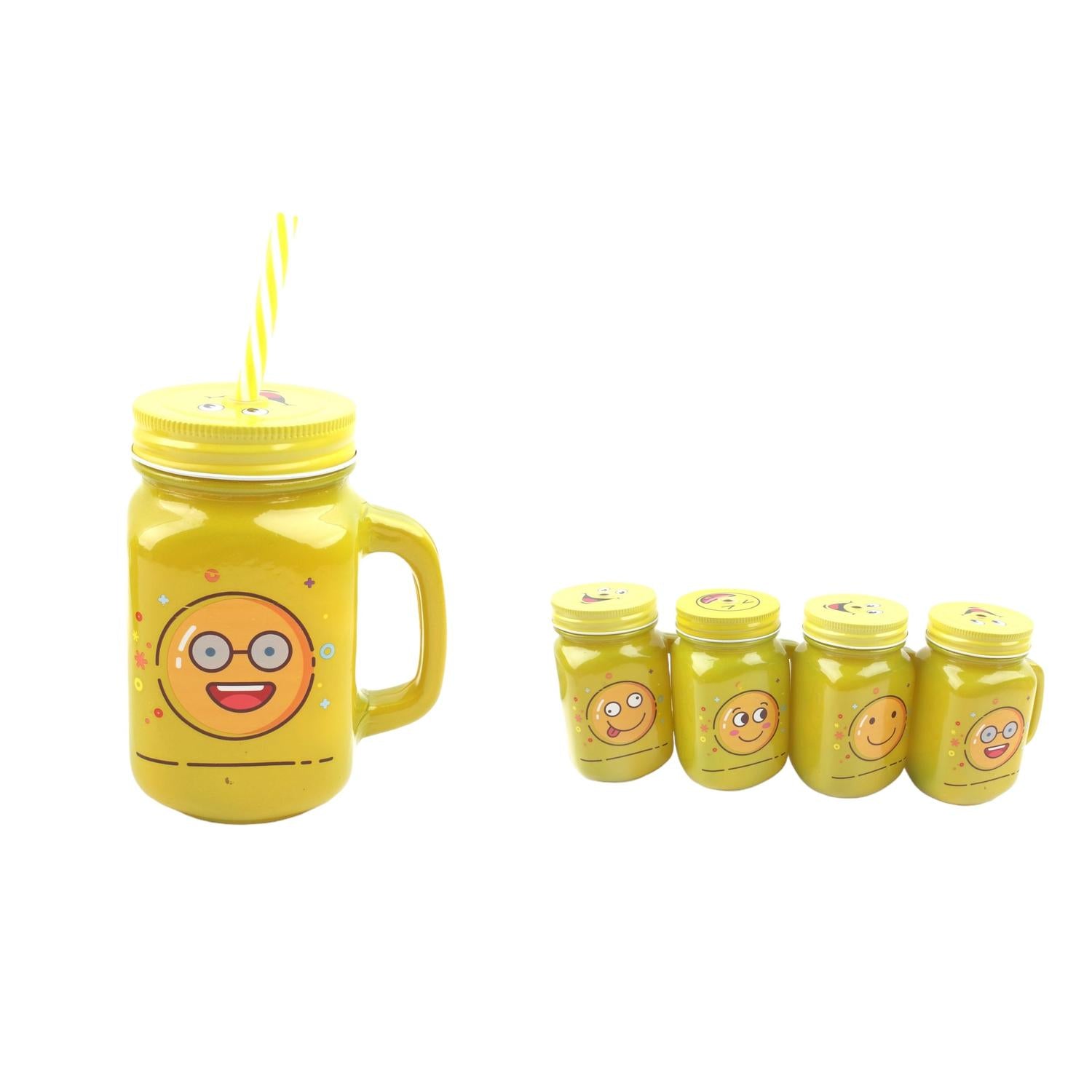 Media Mascarilla Amarilla Nº7 Gorro Amarillo + Pajita 10,5 (7,7)*13,4 cm/500 ml