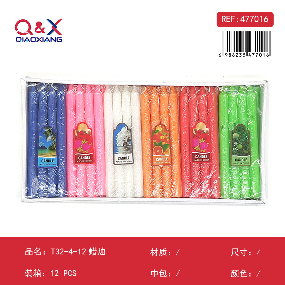 Vela decorativa pack x12 – T32-4-12