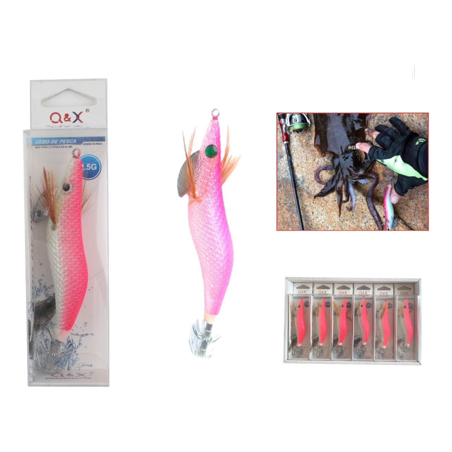 Cebo Falso Camarones De Madera (Pizarra Blanca Rosa) 2,5G