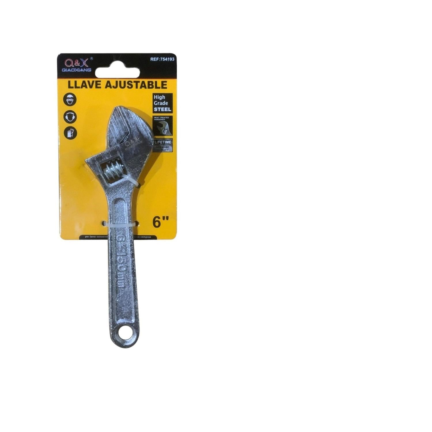 Llave Ajustable Mango Liso 6 Pulgadas