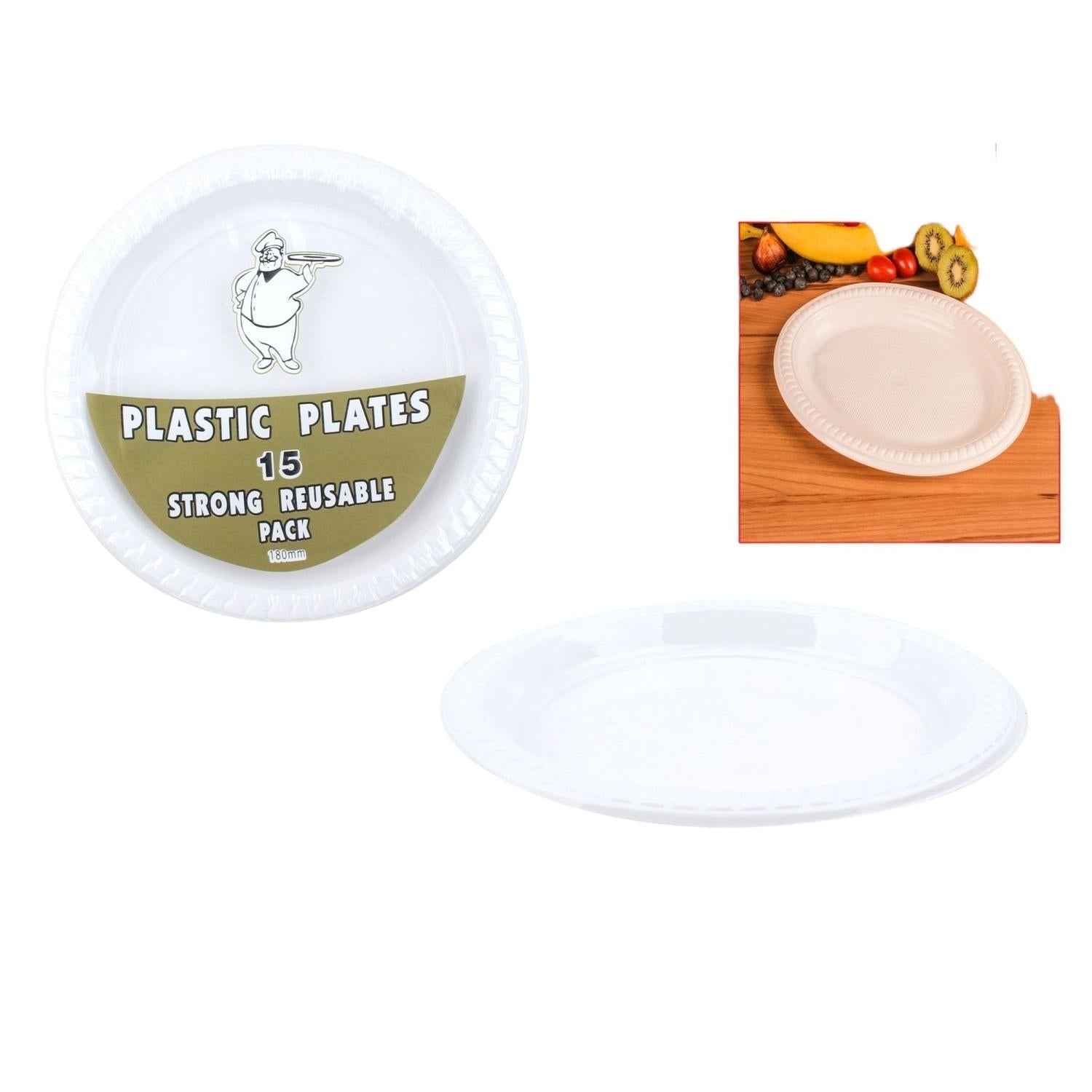 Platos Plásticos Redondos Reutilizables 10"