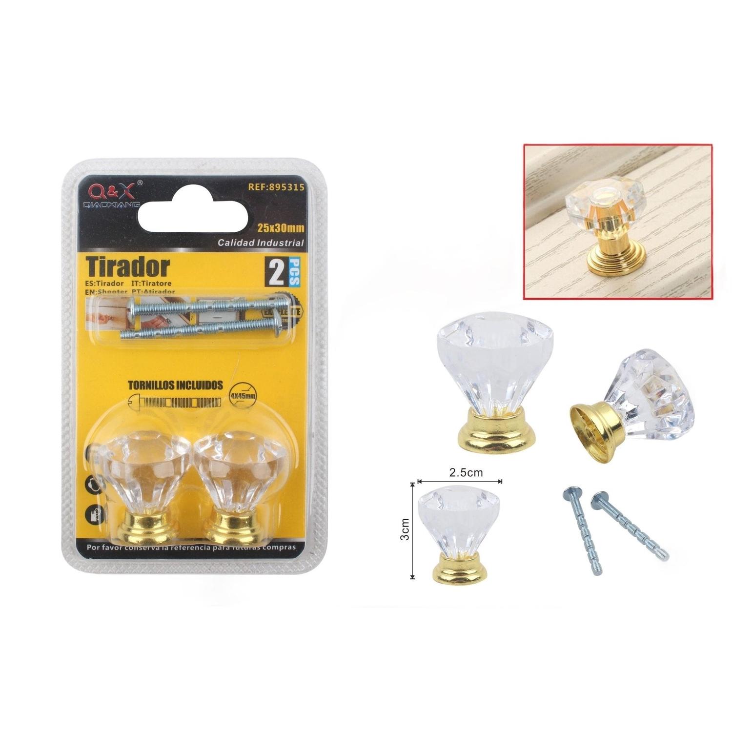 Mango Acrílico Diamante Oro 30*25