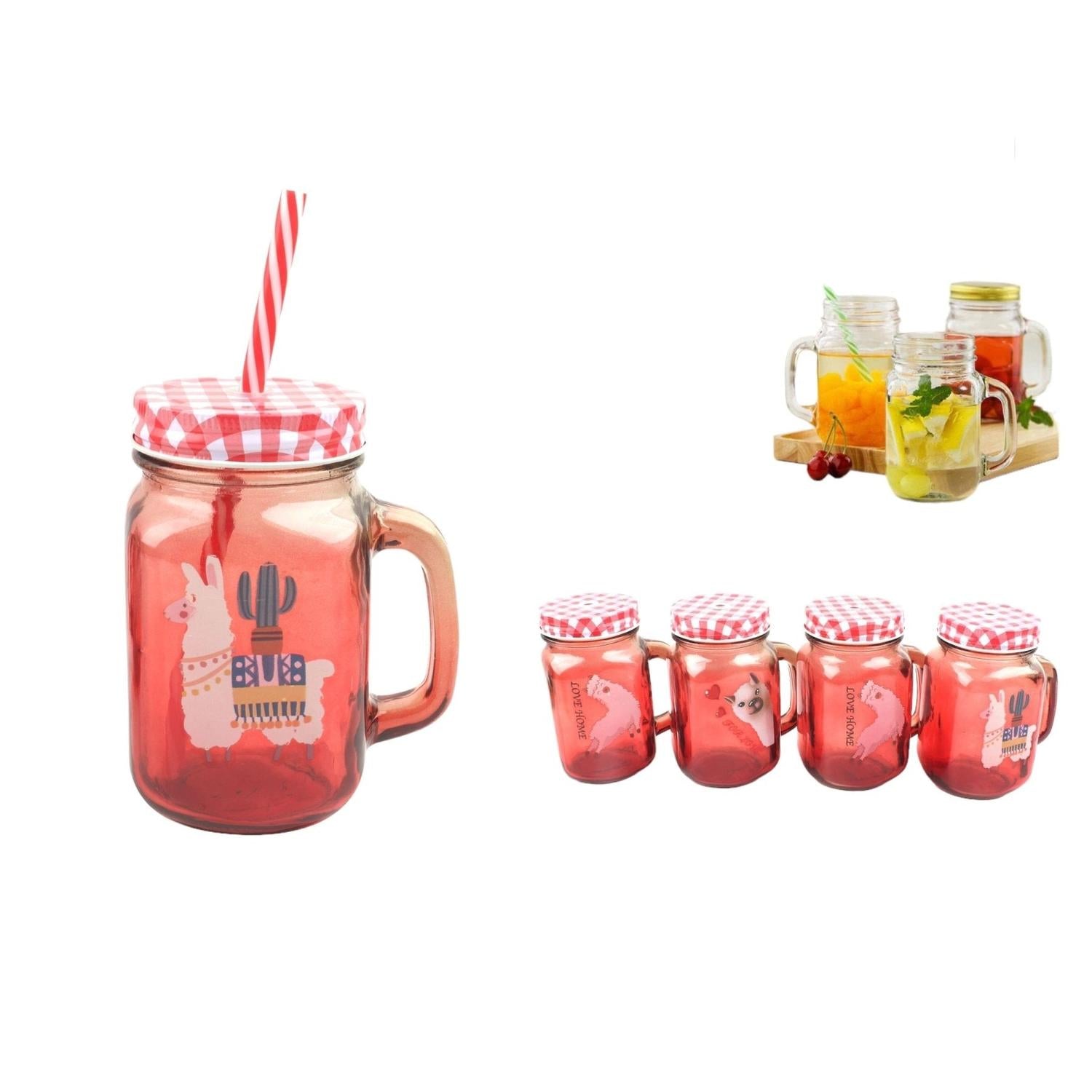 Mitad Spray Rojo, Mitad Alpaca No. 8 Tapa De Rejilla Roja + Pajita 10,5 (7,7)*13,4 Cm/500 Ml