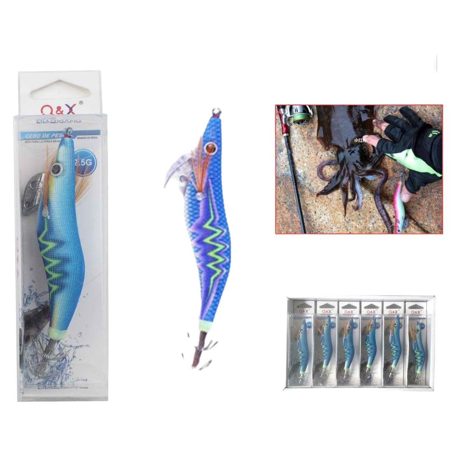 Señuelo de Pesca Q&X 2.5g – Azul con Detalles Vibrantes