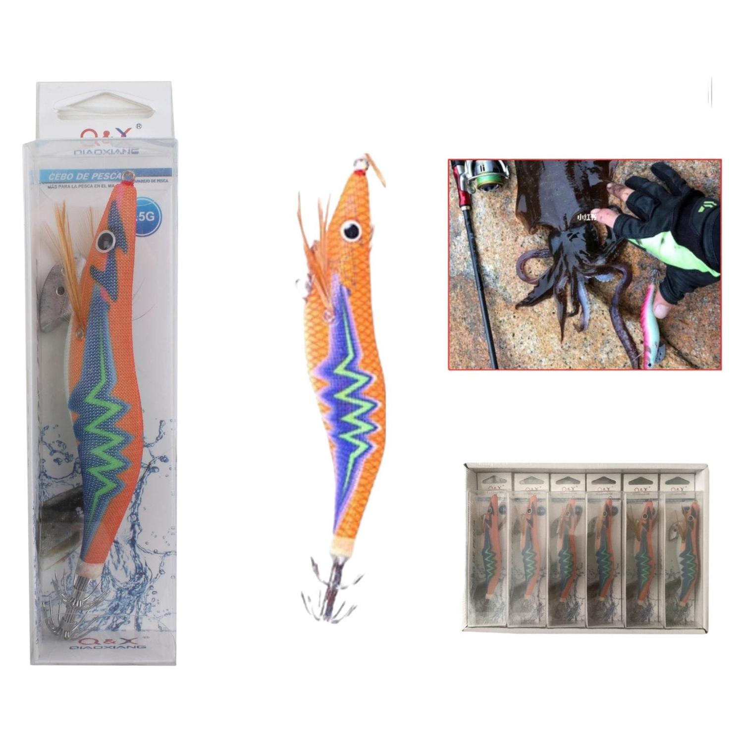 Señuelo de Pesca Tipo Camarón 3.5G - Color Naranja Eléctrico