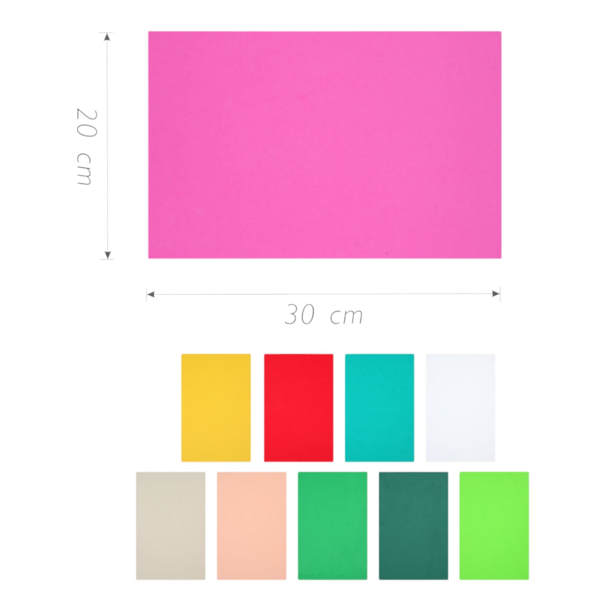 Hojas de goma EVA 20 x 30 cm 1.8 mm pack diez unidades
