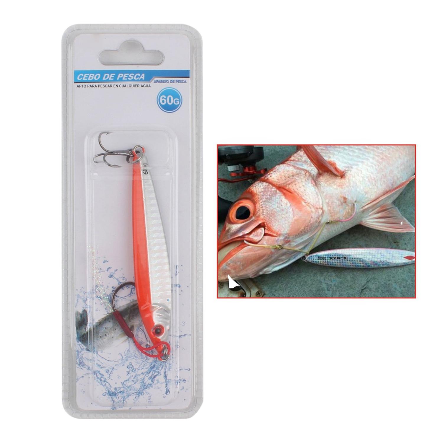 (Falso Cebo) Pez De Plomo 1010-60G Con Anzuelo De Tres Garras